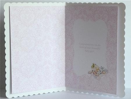Cute Vintage Baby Girl Card Insert by Denise Murray