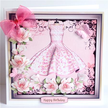 Lovely Pink Dress and Magnolias  by Denise Murray