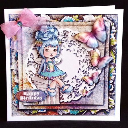 7.5 x 7.5 Card Topper Little Angel by Denise Murray