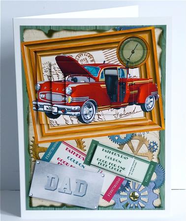 Red Retro Car - Fathers Day #5 by Denise Murray