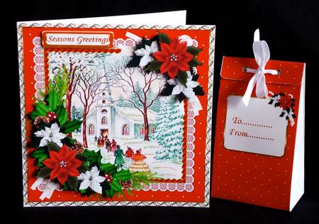 8x8 Vintage Christmas Morning Service Mini Kit Red by Denise Murray
