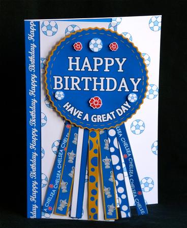 Chelsea Fc Rosette Over Edge All Ages Birthday Father's Day by Denise Murray