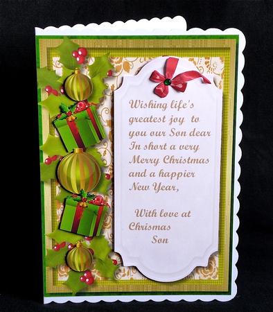 Christmas Greetings to a Grandson or Son by Denise Murray
