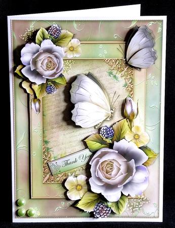 White Roses & Butterfly Mini Kit by Denise Murray