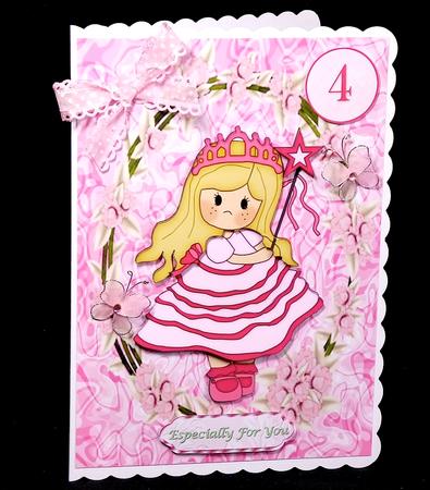 Pretty Pink Princess in Floral Frame by Denise Murray