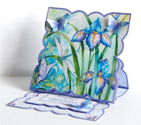 Iris & Dragonfly Easel Card Kit by Denise Murray