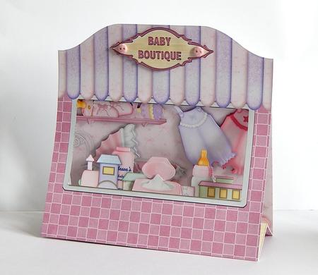 3D Baby Girl Shop Pop Up Window Card Kit by Denise Murray