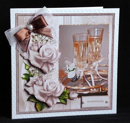 Anniversary Wishes Card with Decoupage by Denise Murray