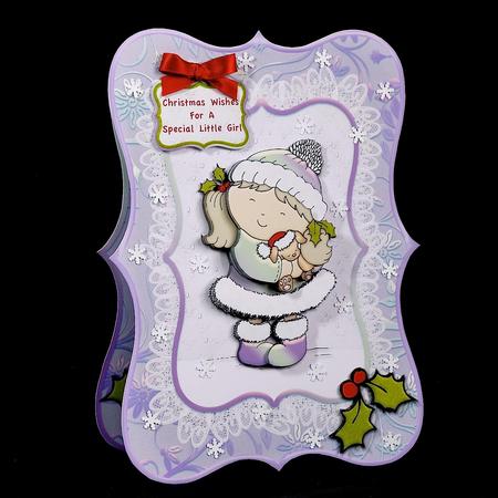 Christmas Girl with Puppy Bracket Card Kit by Denise Murray