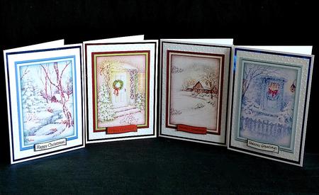 Christmas Winter Scene Toppers Inserts Available by Denise Murray