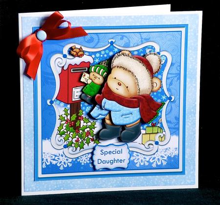 Christmas Bears at the Postbox Topper & Decoupage by Denise Murray