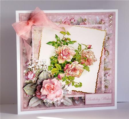 Sweet Scented Rose Card and Decoupage by Denise Murray