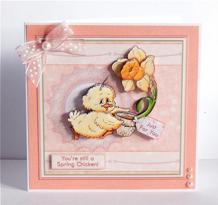 You're Still a Spring Chicken! Birthday / Easter Decoupage by Denise Murray
