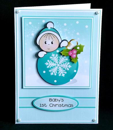 Baby Boy 1st Christmas Topper by Denise Murray