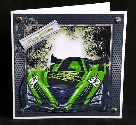 Green Racing Car by Denise Murray