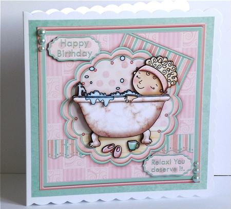 Warning! Soaking Causes Wrinkles Birthday Decoupage by Denise Murray