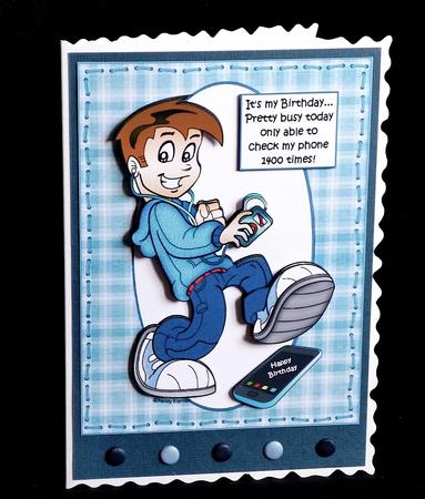 Teen Boy Too Busy to Check His Phone by Denise Murray
