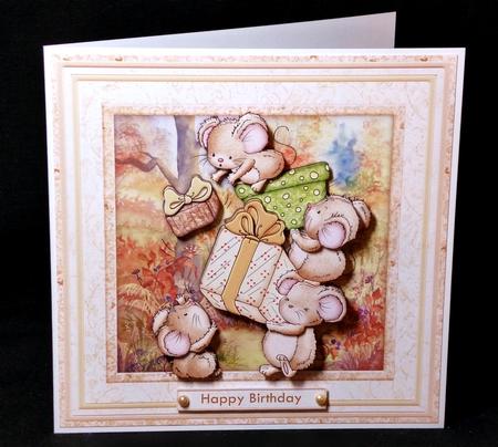 Tipsy Topsy Mice 8x8 Mini Kit & Decoupage by Denise Murray