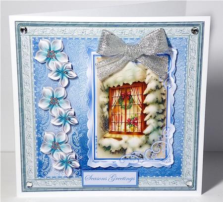 Christmas Window Card with Decoupage by Denise Murray