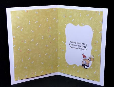 Merry Christmas Husband Beer Man Card Insert by Denise Murray
