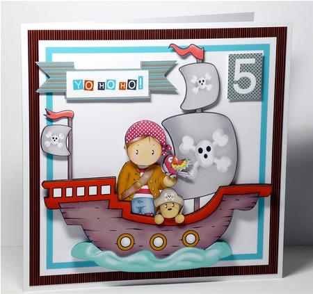 Yo Ho Ho Pirate Birthday Card by Denise Murray