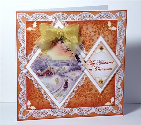 Winter Sunset My Husband 7in Double Diamond Topper by Denise Murray
