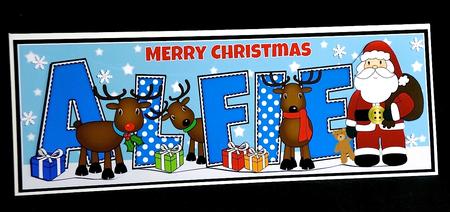 Santa and His Reindeers Alfie Large Dl by Denise Murray