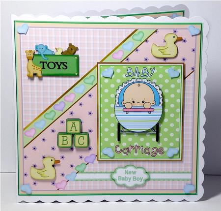 New Baby Boy 8x8ins Mini Kit by Denise Murray