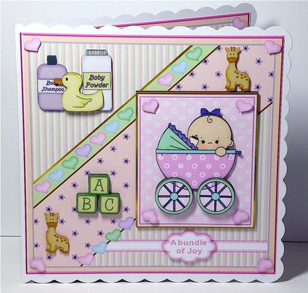 A New Baby Girl 8x8ins Mini Kit by Denise Murray