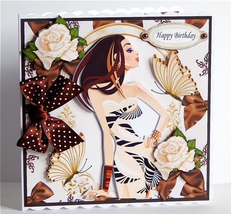 Glamour Girl, with Roses, Bows & Butterflies 8x8 Mini Kit by Denise Murray