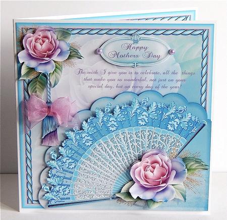 Pink Rose and Fan Birthday / Mother's Day Mini Kit by Denise Murray
