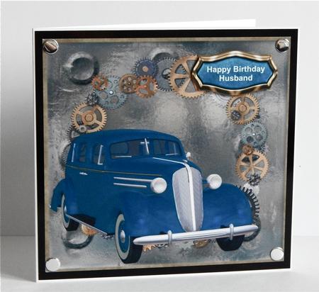 Blue Vintage Car by Denise Murray