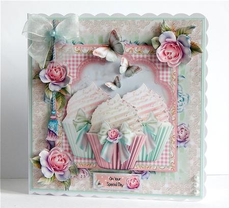 The Frosted Cupcakes 8x8 Card Front Kit by Denise Murray