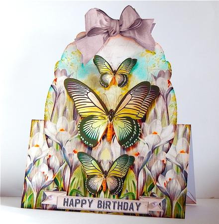 Over the Top Card with Facets Box Butterflies 177 Rosa by Denise Murray