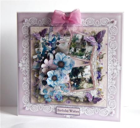 8" x 8" Purple (2) Lace Frame Plus Two 4" x 4" Frames by Denise Murray