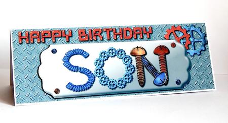 Gizmo Gears Happy Birthday Son Large Dl by Denise Murray