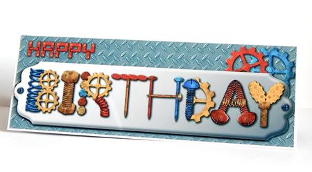 Gizmo Gears Happy Birthday Large Dl by Denise Murray