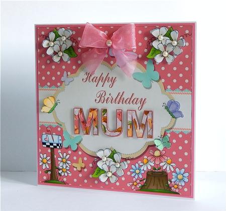 Happy Birthday Mum Butterfly Topper by Denise Murray