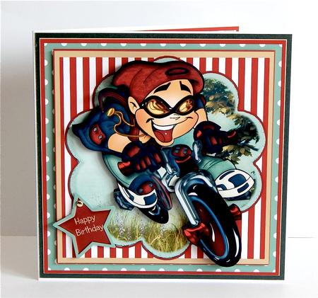 Biker Kid Card Front Kit by Denise Murray