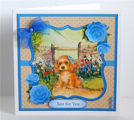 Delightful Puppy Scene Topper & Decoupage by Denise Murray