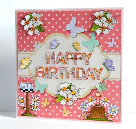Happy Birthday Butterfly Topper by Denise Murray
