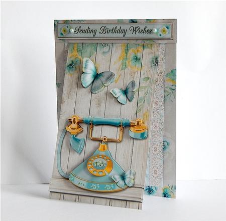 3 in 1 Blue Butterfly Phone by Denise Murray