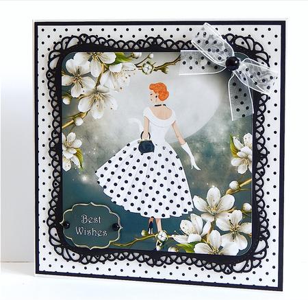 White Cherry Blossom Florale 8x8 Quick Topper by Denise Murray
