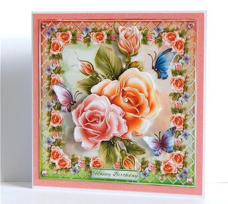 Rosy Glow and Butterlies by Denise Murray