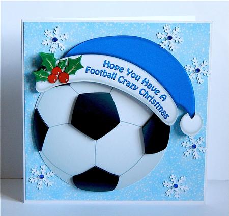 Football Crazy Christmas (blue) by Denise Murray