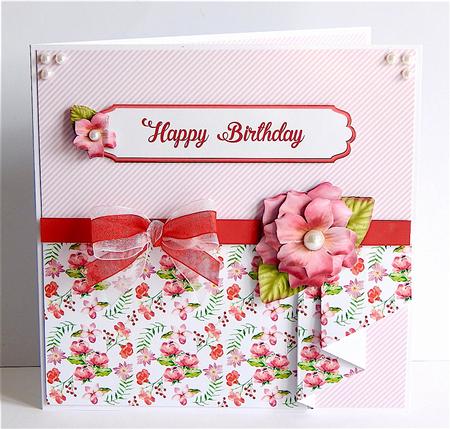 Pleated Floral Mothers Day Card by Denise Murray