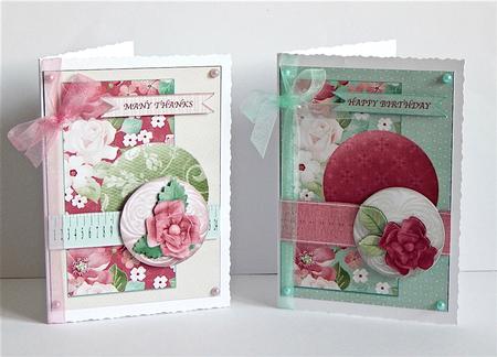 2 Sew Fitting Multi-use Floral Card Fronts by Denise Murray