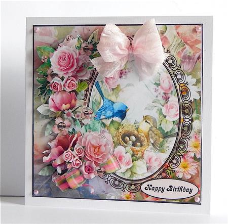 Victorian Rose Garden Topper with Decoupage by Denise Murray