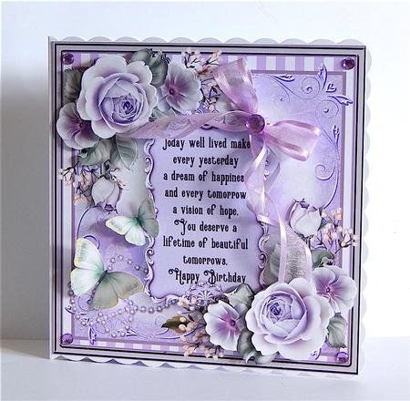 Lilac Rose Verse Card Front Kit by Denise Murray