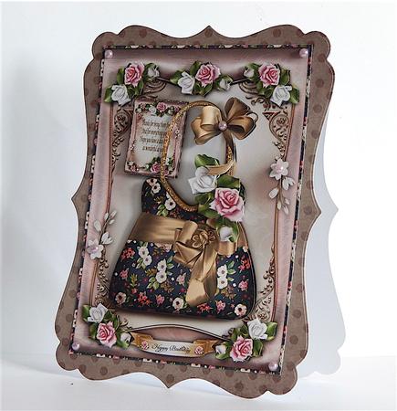 Handbag with Pink Roses Card Mini Kit by Denise Murray